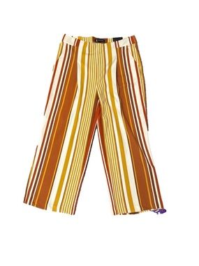 Jules & Leopold Striped Wide-Leg Pants - Brown, Mustard, White